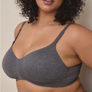 Torrid Curve Dream Wire Free Lightly Lined Everyday Bra Size 44DDD Charcoal Grey